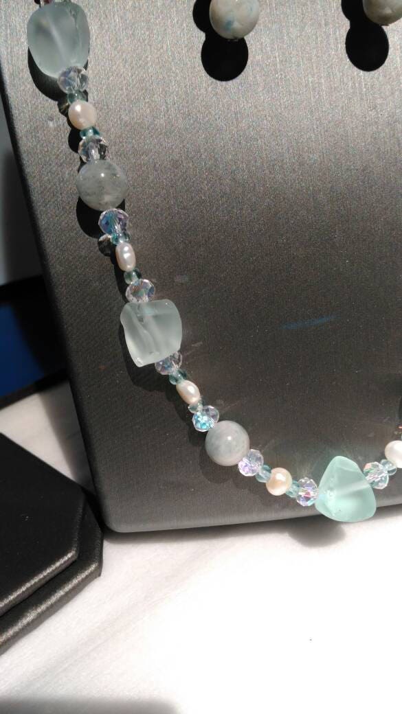 Aqua beauty 3 piece jewelry suite