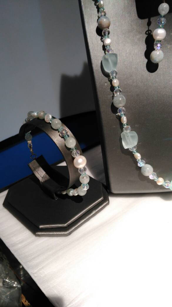 Aqua beauty 3 piece jewelry suite