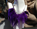Purple Plums of Fantasy.... Feather beads and crystal necklace bracelet and 2 sets of earrings