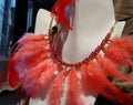 Flamingo Pink Feathered jewelry suite